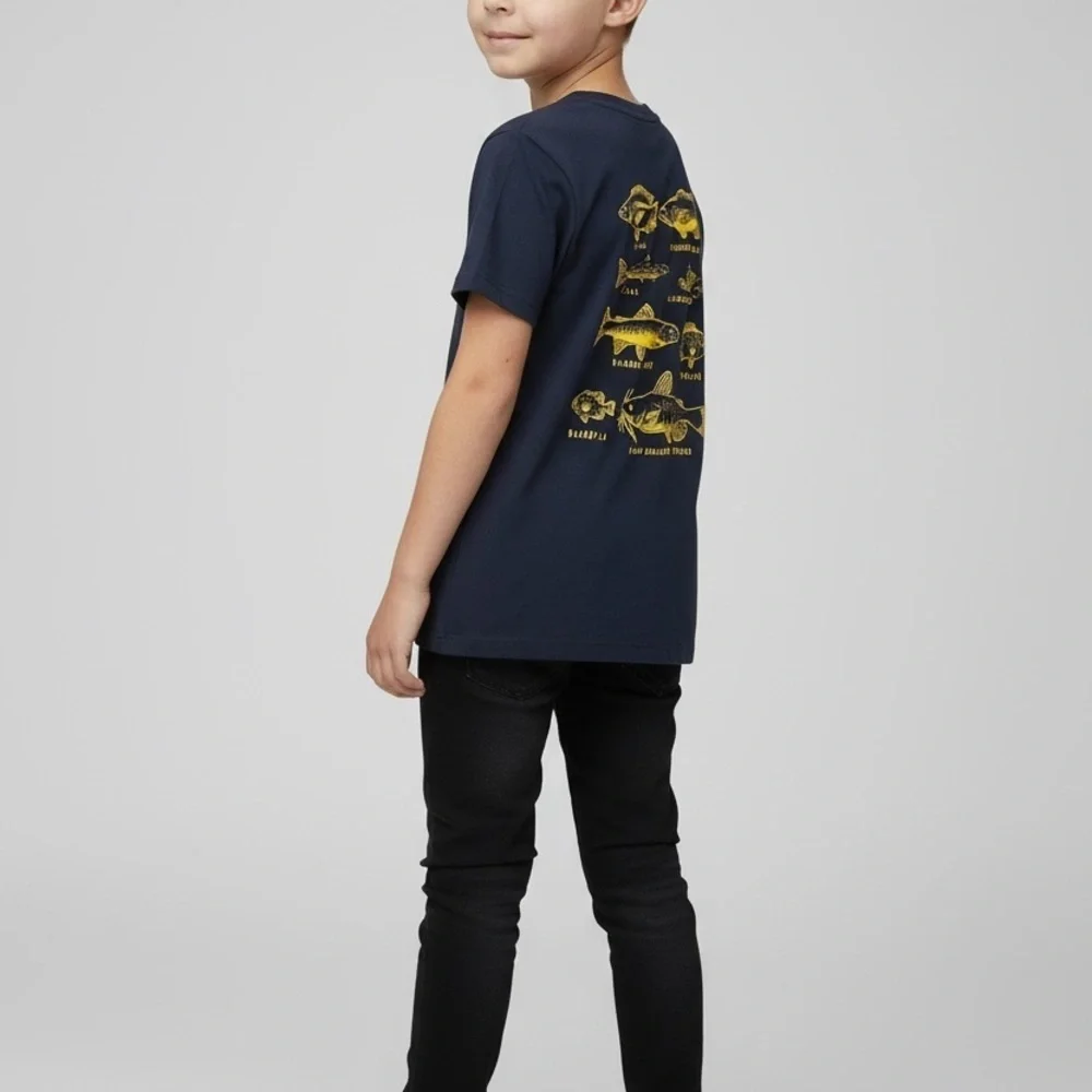 Old Navy cotton navy blue graphic design T-shirt Boys S (6-7) round neck